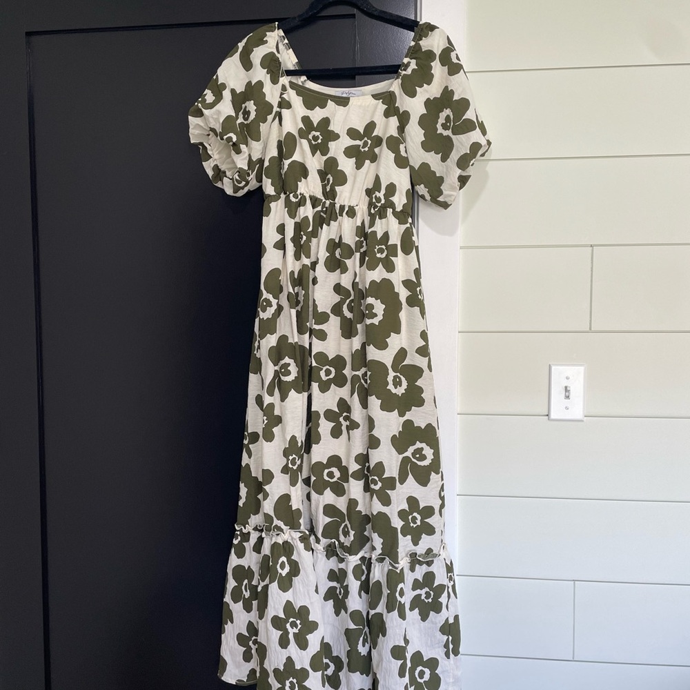 Maternity Olive Floral Casual Dress